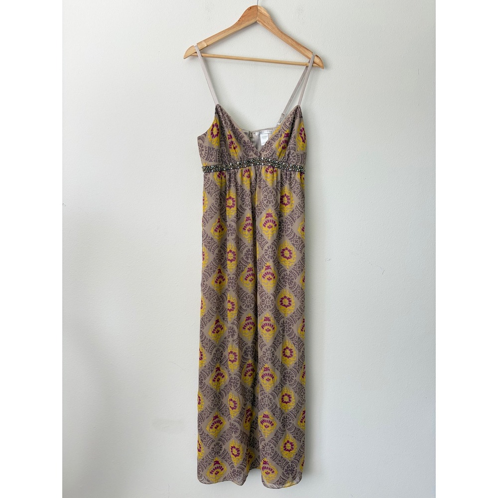 Charlotte Russe Y2K Medallion Print Embellished Empire Waist‎ Maxi Dress
L